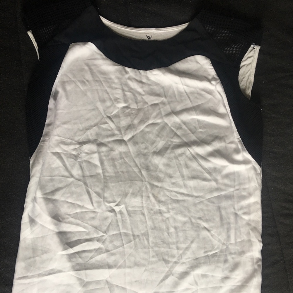 White and black blouse